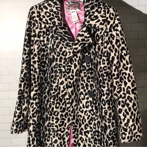 Miss Sixty Luxury leopard print cheetah pea coat Made in Italy small